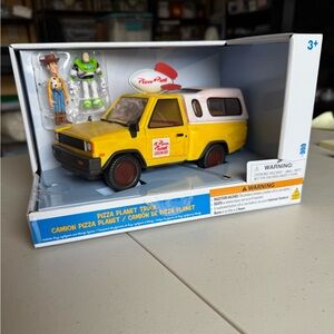 Yellow Pizza Planet Toy Truck with Woody and Buzz